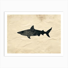 Angel Shark Silhouette 2 Art Print