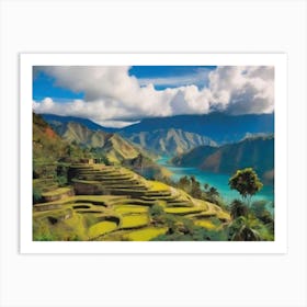 Rice Terraces In The Mountains Art Print