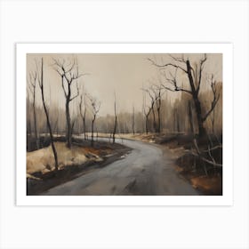 Burned Forest Oil Painting Art Print