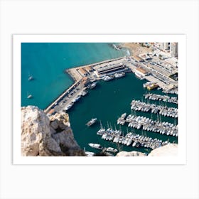 Bird's eye view of the marina in Calpe Art Print