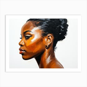 Side Profile Of Beautiful Woman Oil Painting 116 Art Print