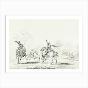 Cavalry Fight, Jean Bernard Art Print