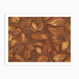 Brown Autumn Leaves Art Print