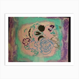 Skull And Roses Art Print