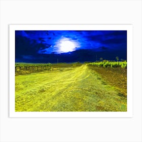 Full Moon Over Vineyard 20230506194181pub Art Print