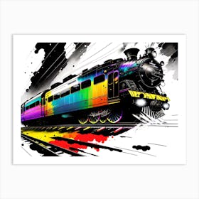 Train On The Tracks 1 Art Print