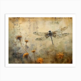 Dragonfly Illustration Meadow Watercolour 5 Art Print