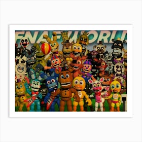 Five Night At Freddy S Characters 2 Art Print