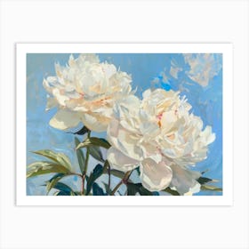 White Peonies 7 Art Print