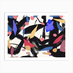 Abstract Painting leaves Art Print