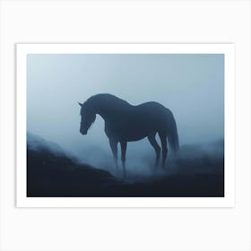 Horse In The Fog Art Print