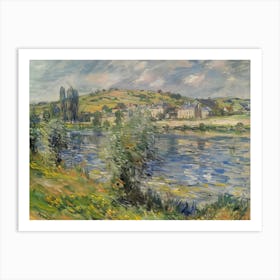 Rural Lakefront Retreat Painting Inspired By Paul Cezanne Art Print