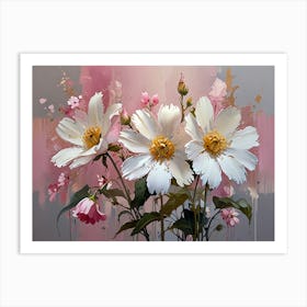 Three White Flowers Art Print