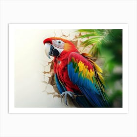 3d Artwork With Parrot Art Print