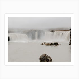 Misty Godafoss Waterfall at Iceland Art Print