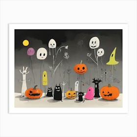 Halloween Ghosts 1 Art Print