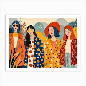 Illustration Of A Group Of Women Art Print