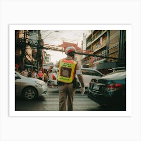 Bangkok Police Officer in Chinatown Art Print