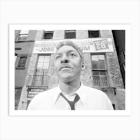 Bayard Rustin in Black White Halftone Art Print