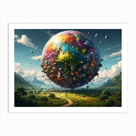 Earth In Space Art Print