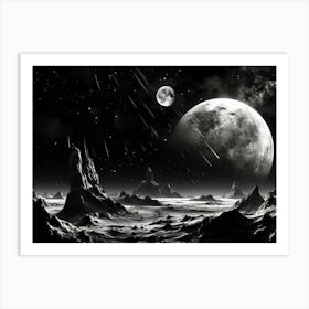 Space Abstract Black And White 7 Art Print