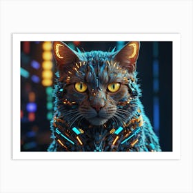 Cyber Cat 4 Art Print