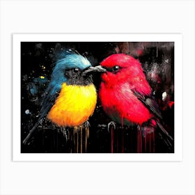 Two Birds Kissing Art Print