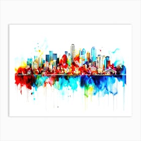 Color Blast City - San Francisco Skyline Art Print