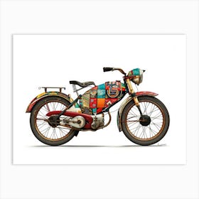 Vintage Colorful Scooter 29 Art Print