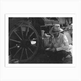 Untitled Photo, Possibly Related To Cowboy Eating Dinner By The Chuck Wagon On Sms Ranch Near Spur Art Print