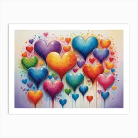 Hearts Of Love 4 Art Print