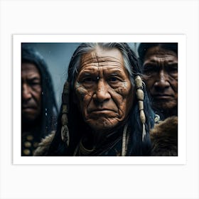 Indians In The Rain Art Print