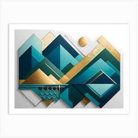 Abstract Mountain vector art Art Print