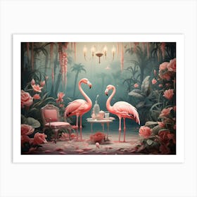 Flamingo Fun 4 Art Print