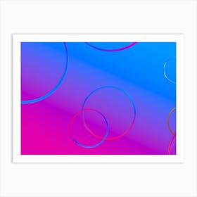 Abstract background of purple-pink gradient with shiny circles. Art Print