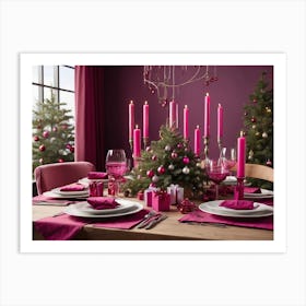 Christmas Table Setting Art Print