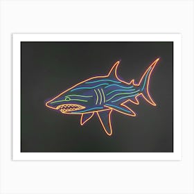 Neon Orange Carpet Shark 4 Art Print