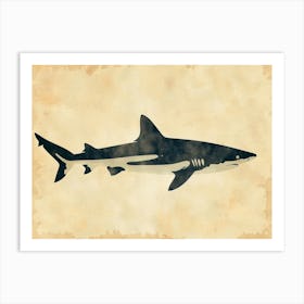Whitetip Reef Shark Shark Shark Silhouette 6 Art Print