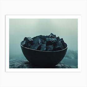 Black Coal In A Bowl Art Print