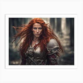 Warrior Woman In Armor Art Print