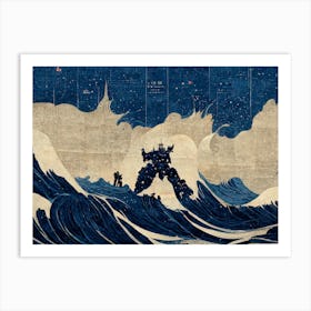 Optimus Prime Hokusai The Great Wave Art Print