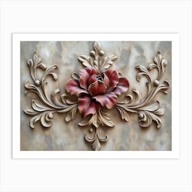 Texture Background Artwork with Baroque Element Art Print