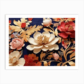 Chinese Paper Flowers Art Print