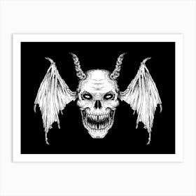 Demon Skull Bat Art Print