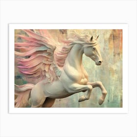 White Horse With Wings Art Print