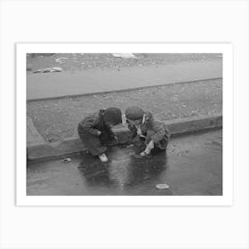 Children Playing In The Gutter On 139th Street Just East Of St, Anne S Avenue, Bronx, New York By Russell Lee 1 Art Print