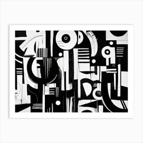 Vibrant Contrasts Abstract Black And White 6 Art Print