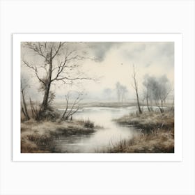 Vintage Winter Landscape Art Print