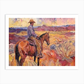 Cowboy Painting Nevada 2 Art Print