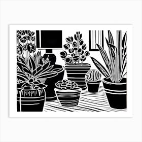 Lion cut inspired Black and white Garden plants & flowers art, Gardening art, Garden 207 Art Print